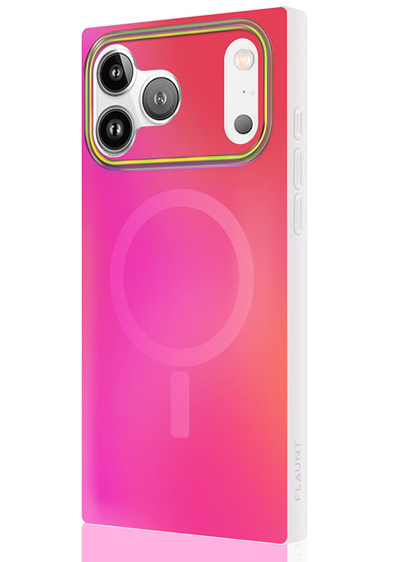 SQUARE® Pink Iridescent Satin iPhone Case
