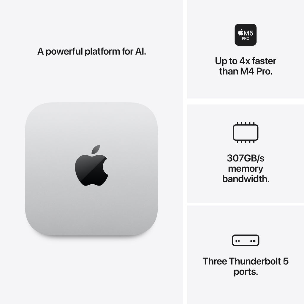 Mac Mini - M5 Pro 15-core CPU 16-core GPU - 48GB Memory - 4TB Storage - 2.5 Gigabit Ethernet