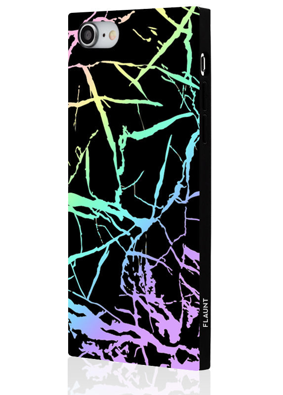 SQUARE® Holographic Black Marble iPhone Case