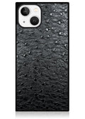 SQUARE® Black Ostrich Faux Leather iPhone Case