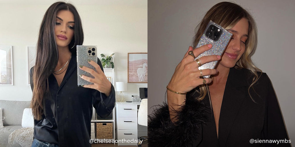 SQUARE® Silver Glitter iPhone Case