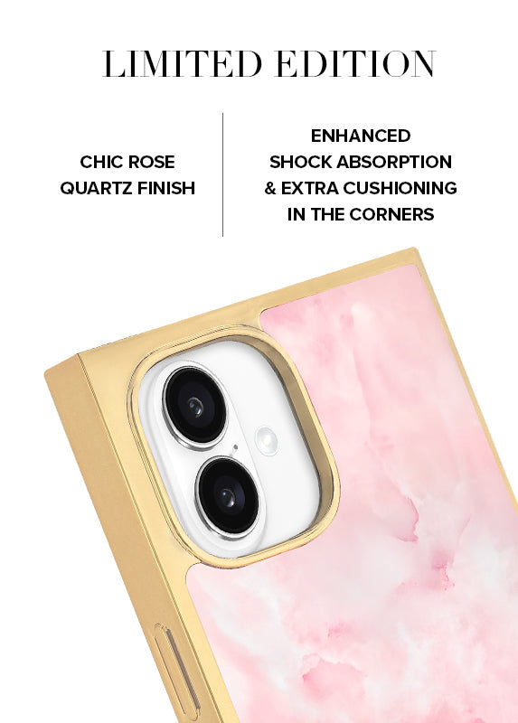 Elite Collection - SQUARE® Gilded Faux Rose Quartz iPhone Case