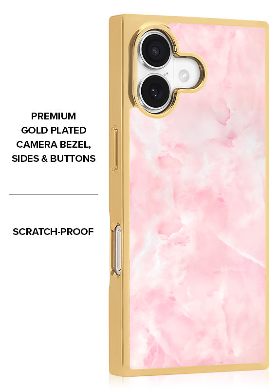 Elite Collection - SQUARE® Gilded Faux Rose Quartz iPhone Case