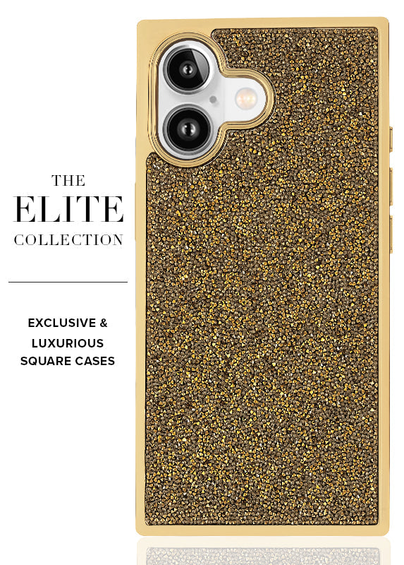 Elite Collection - SQUARE® Gold Crystal Elegance iPhone Case