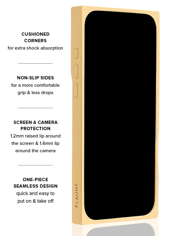 Elite Collection - SQUARE® Gold Metallic Embellished Faux Pearl iPhone Case (Not MagSafe Compatible)